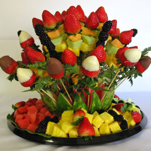 Chocolate Drizzled Fresh Fruit Kabobs