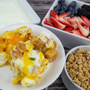 Egg White Scrambler and Yogurt Parfait Buffet