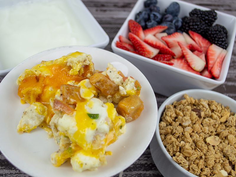 Egg White Scrambler and Yogurt Parfait Buffet