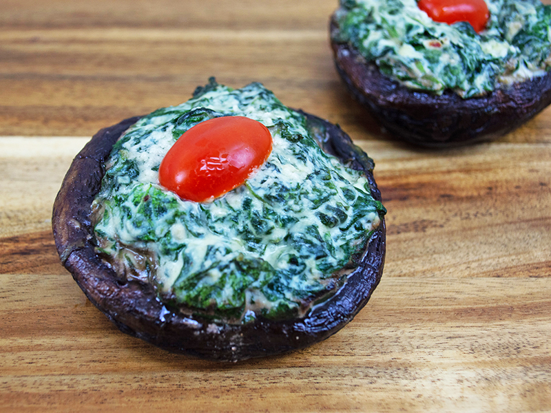 Ricotta and Spinach Stuffed Portobello Mushroom Caps Buffet