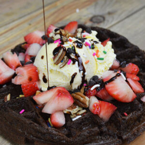 Belgian Waffle Ice Cream Sundae Bar