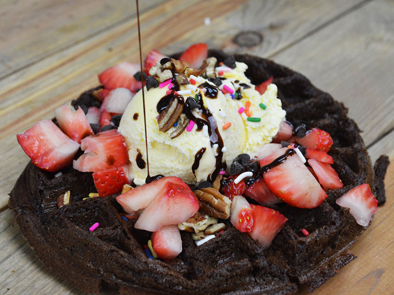 Belgian Waffle Ice Cream Sundae Bar