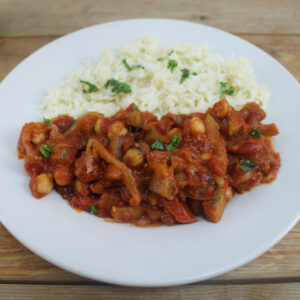Eggplant with Chickpeas and Tomatoes Buffet