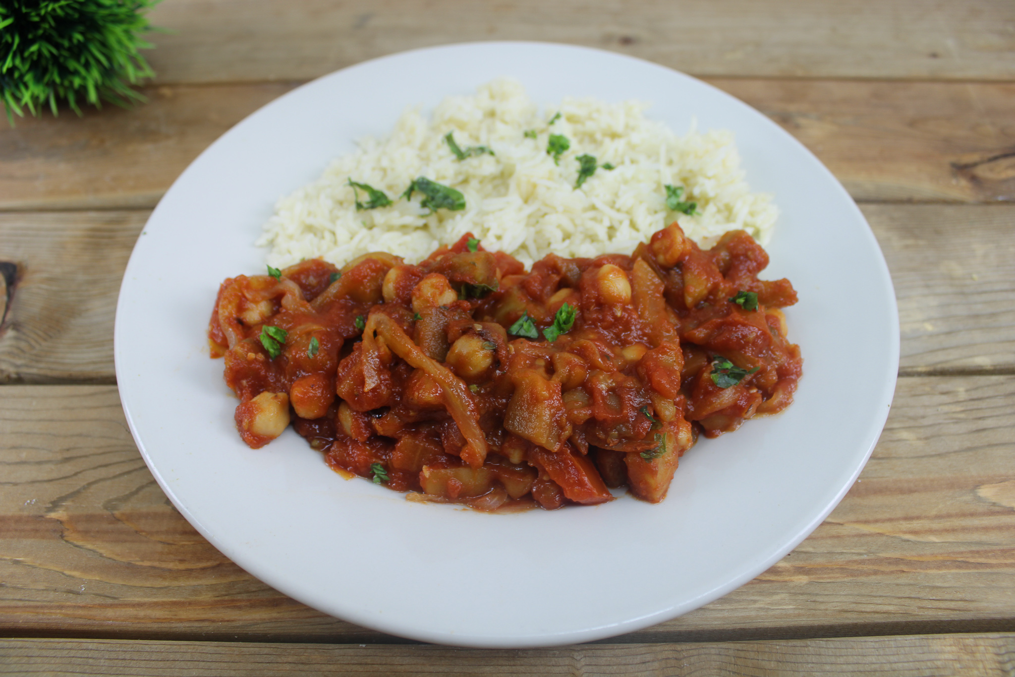 Eggplant with Chickpeas and Tomatoes Buffet