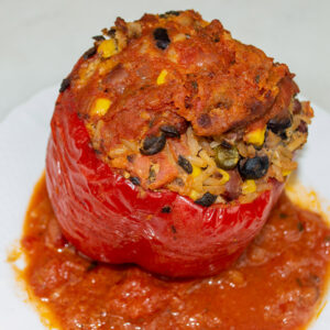 Seasoned Vegetarian Stuffed Bell Pepper Buffet