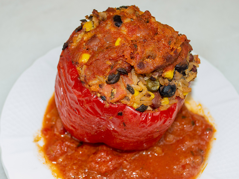 Seasoned Vegetarian Stuffed Bell Pepper Buffet