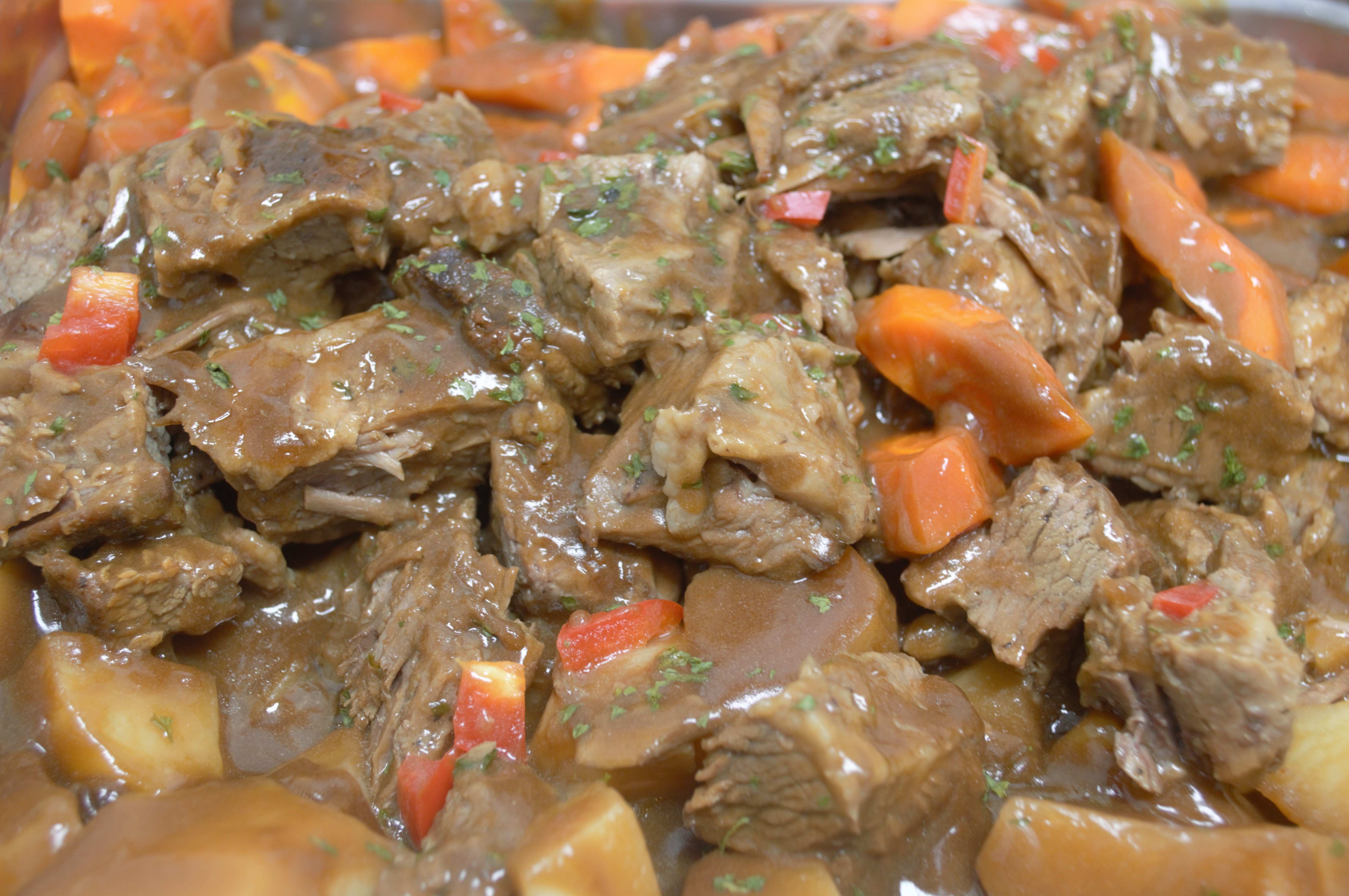 Beef Roast with Carrots and Potatoes Buffet