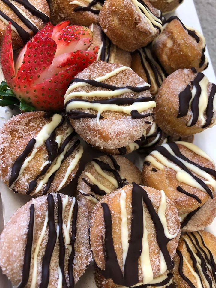 Mini Churro Bites with Drizzled Chocolate