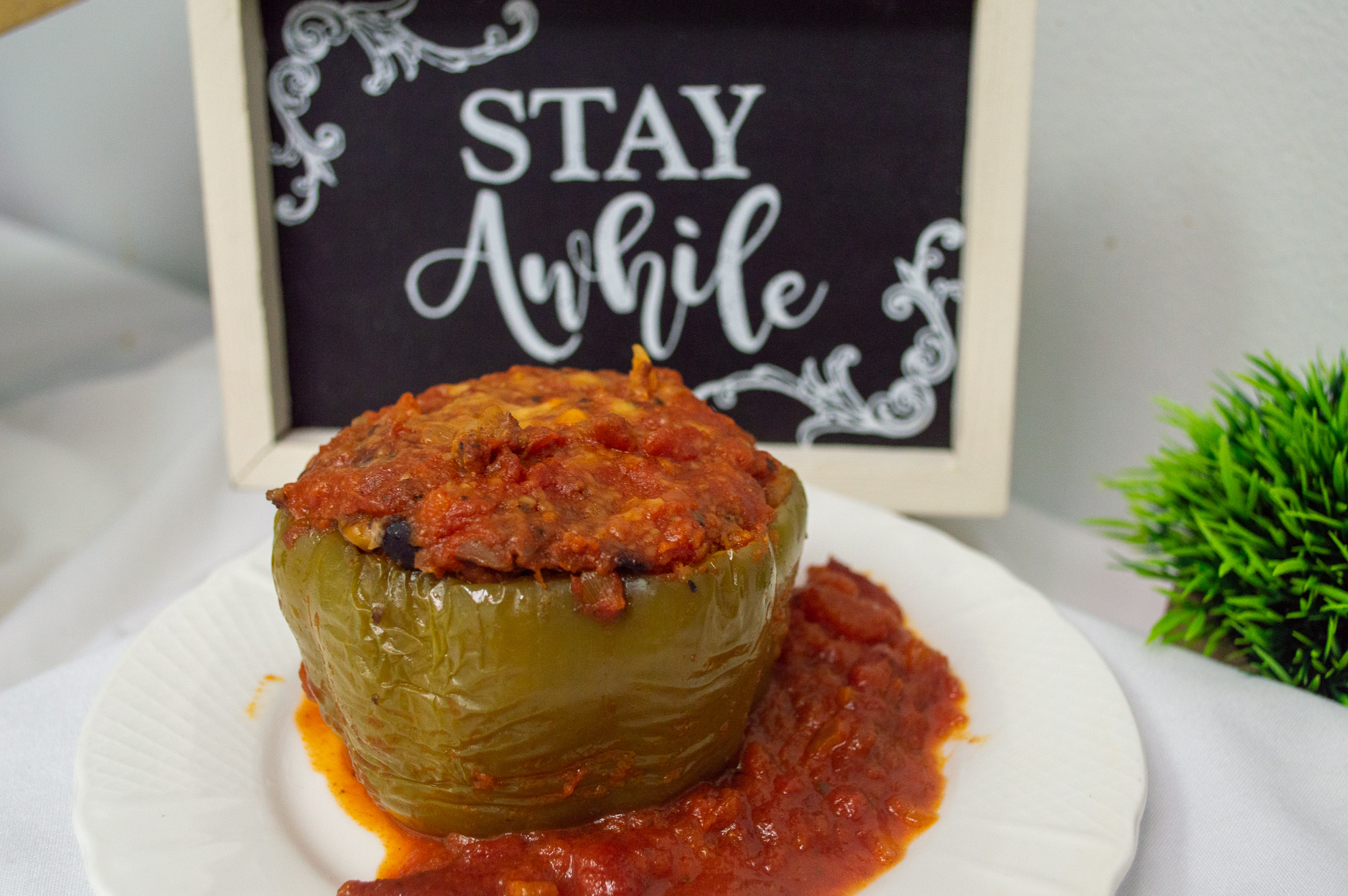 Seasoned Beef Stuffed Bell Pepper Buffet