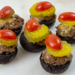 Burger Stuffed Mushrooms