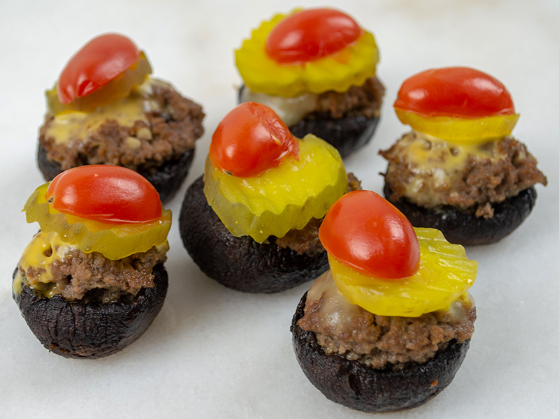 Burger Stuffed Mushrooms