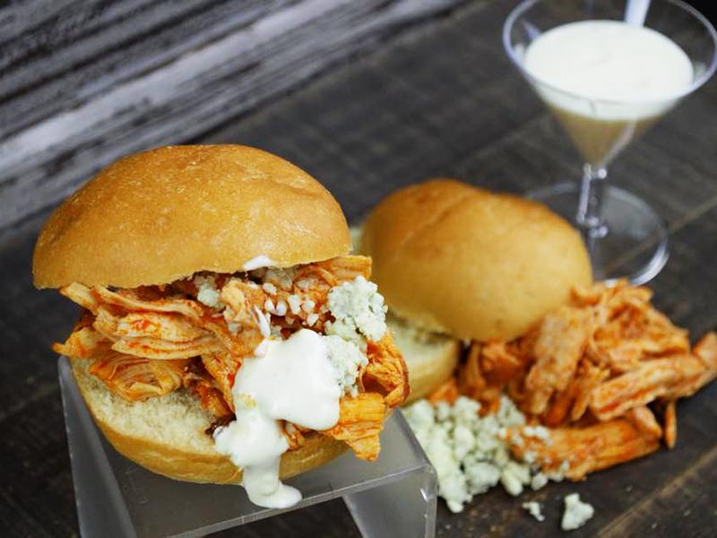 Shredded Buffalo Chicken Sliders