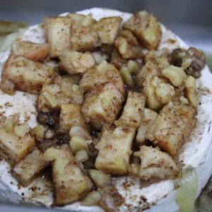 Baked Brie with Sliced Apples and Walnuts