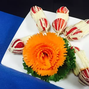 White Chocolate Drizzled Fresh Strawberry Shortcake Kabobs